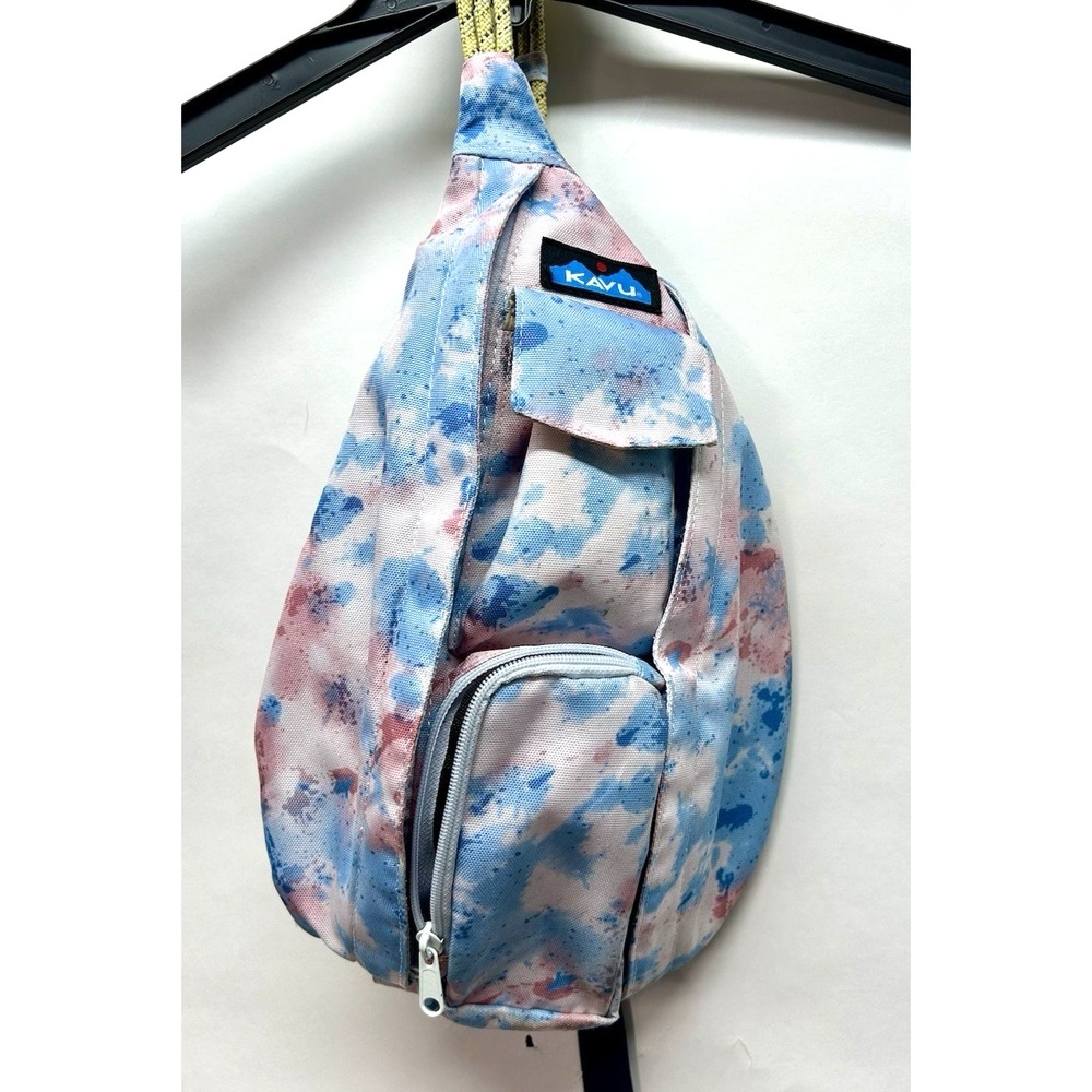 KAVU Rope Sling Bag Tie Dye Multicolor Slingback School Casual Backpack (SHR)